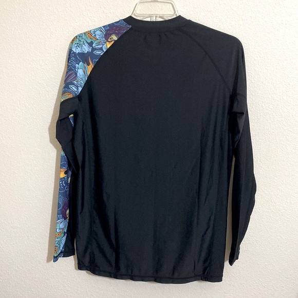 NWOT HUGE SPORTS Men's Rash Guard Long Sleeve T-Shirt w Splice UPF 50+ Size XL - Picture 2 of 5